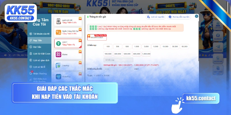 Giải đáp các thắc mắc khi nạp tiền vào tài khoản